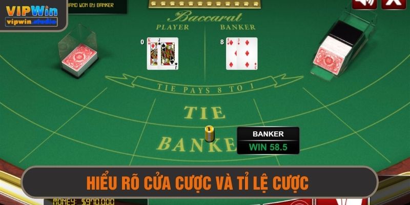 Mẹo Chơi Baccarat - Bí Kíp Vàng Từ Các Cao Thủ Cờ Bạc 4 Nắm chắc tỉ lệ cửa các cửa cược để có quyết định sáng suốt